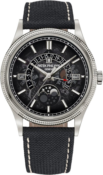 Patek Philippe Grand Complications 40mm Perpetual Calendar Moon Phases White Gold Smoked Sapphire Dial - 6159G-001