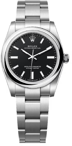 Rolex Oyster Perpetual 34 Black Dial Oyster Bracelet - 124200