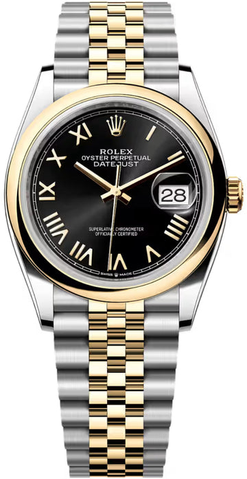 Rolex Datejust 36 Oystersteel And Yellow Gold Bright Black Dial Jubilee Bracelet - 126203