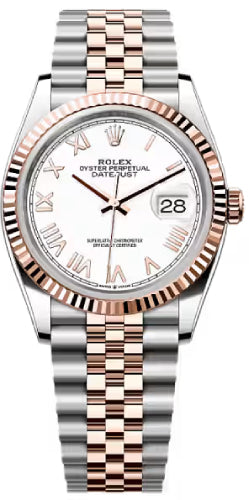 Rolex Datejust 36 Oystersteel Everose Gold White Dial Jubilee Bracelet - 126231