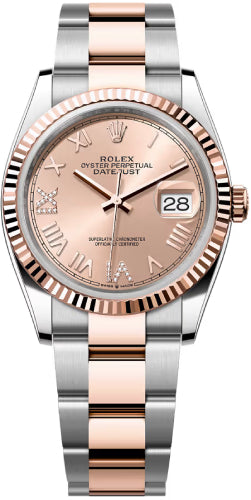 Rolex Datejust 36 Oystersteel Everose Gold Rosé-Colour Diamond Set Dial Oyster Bracelet - 126231