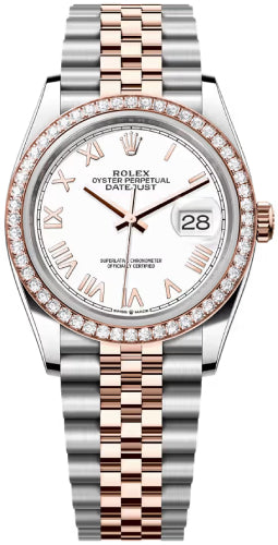 Rolex Datejust 36 Oystersteel Everose Gold White Dial Jubilee Bracelet - 126281Rbr