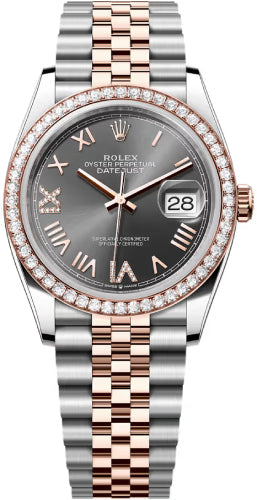 Rolex Datejust 36 Oystersteel Everose Gold Slate Dial Jubilee Bracelet - 126281Rbr