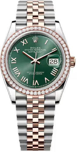 Rolex Datejust 36 Oystersteel Everose Gold Mint Green Dial Jubilee Bracelet - 126281Rbr