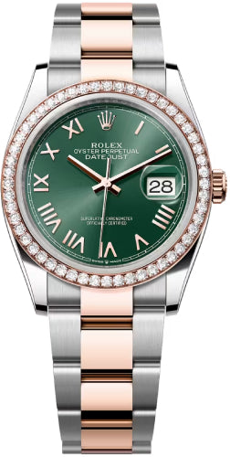 Rolex Datejust 36 Oystersteel Everose Gold Mint Green Dial Oyster Bracelet - 126281Rbr