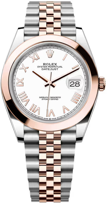 Rolex Datejust 41 Oystersteel Everose Gold White Dial Jubilee Bracelet - 126301