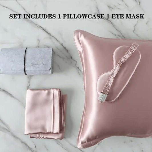 Silk Pillowcase and Mask Set